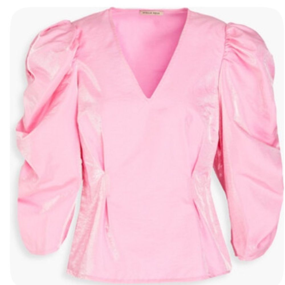 Elegant Pink Puff Sleeve Blouse